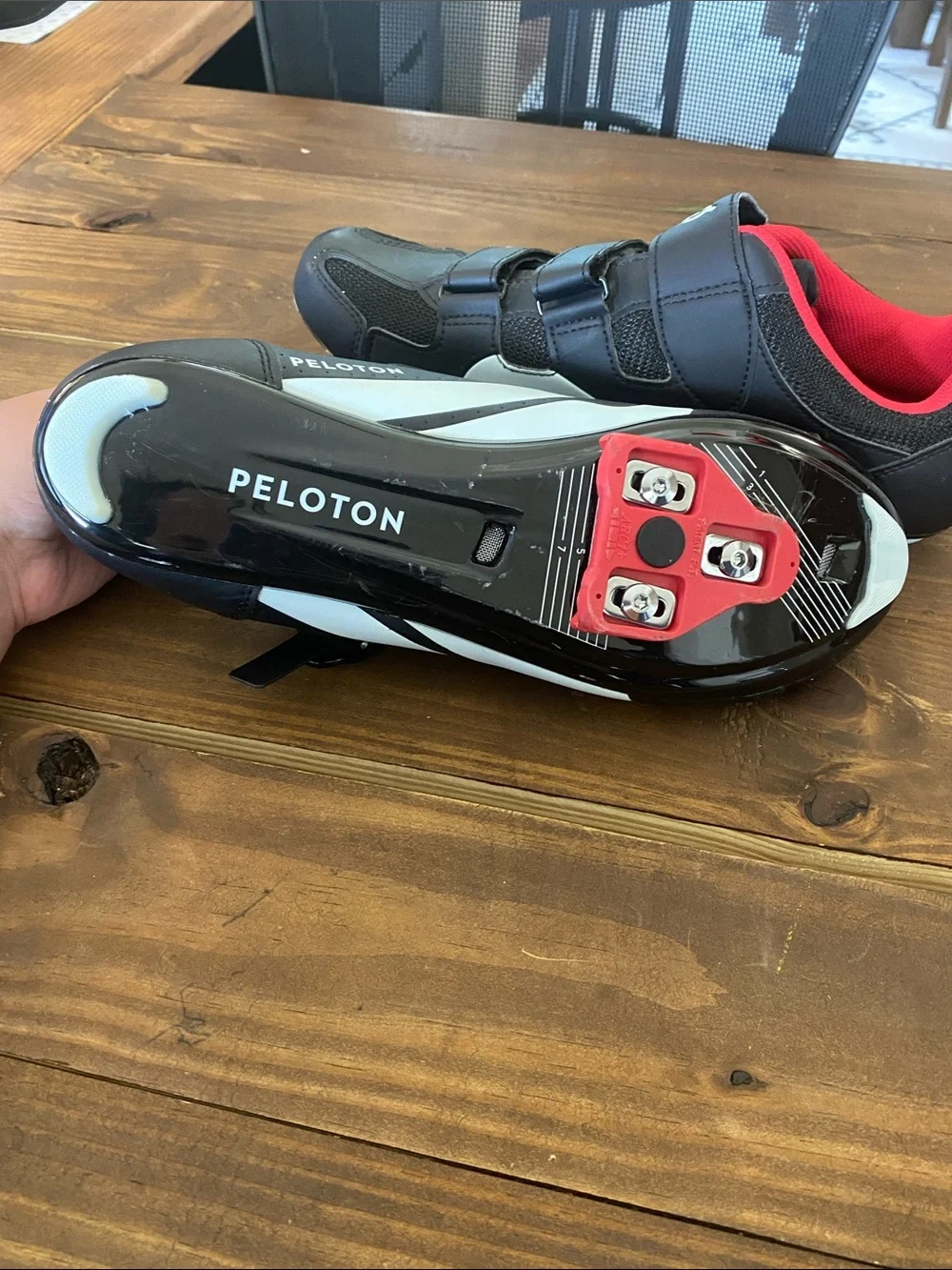 Peloton Men’s Black and Red Peloton Cycling Shoes with Secure Buckle